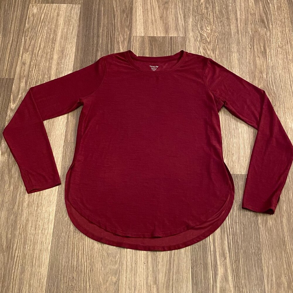 Activewear Long Sleeve Top Burgundy Women's Size XL
